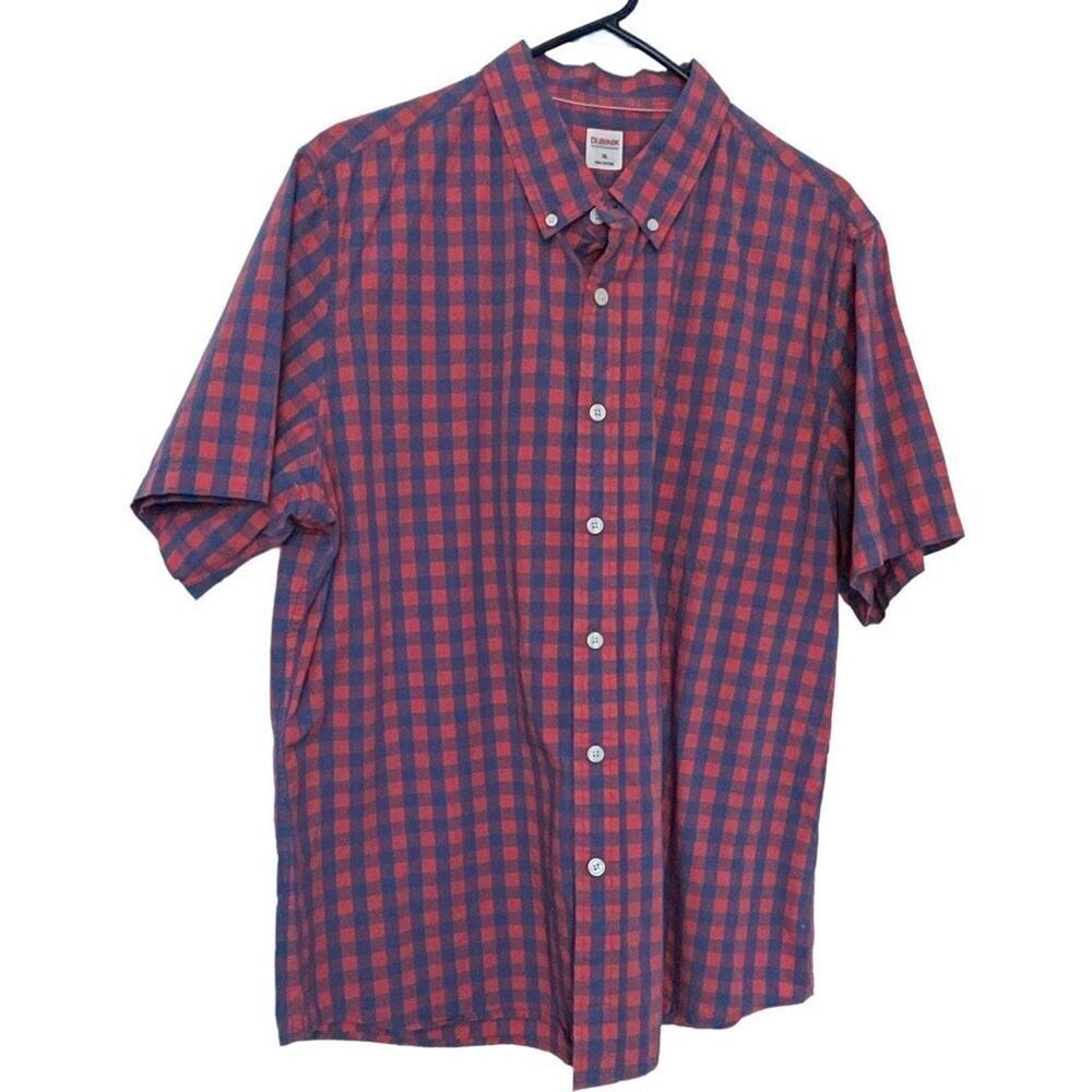 Dubinik size XL muted red & blue checked shirt